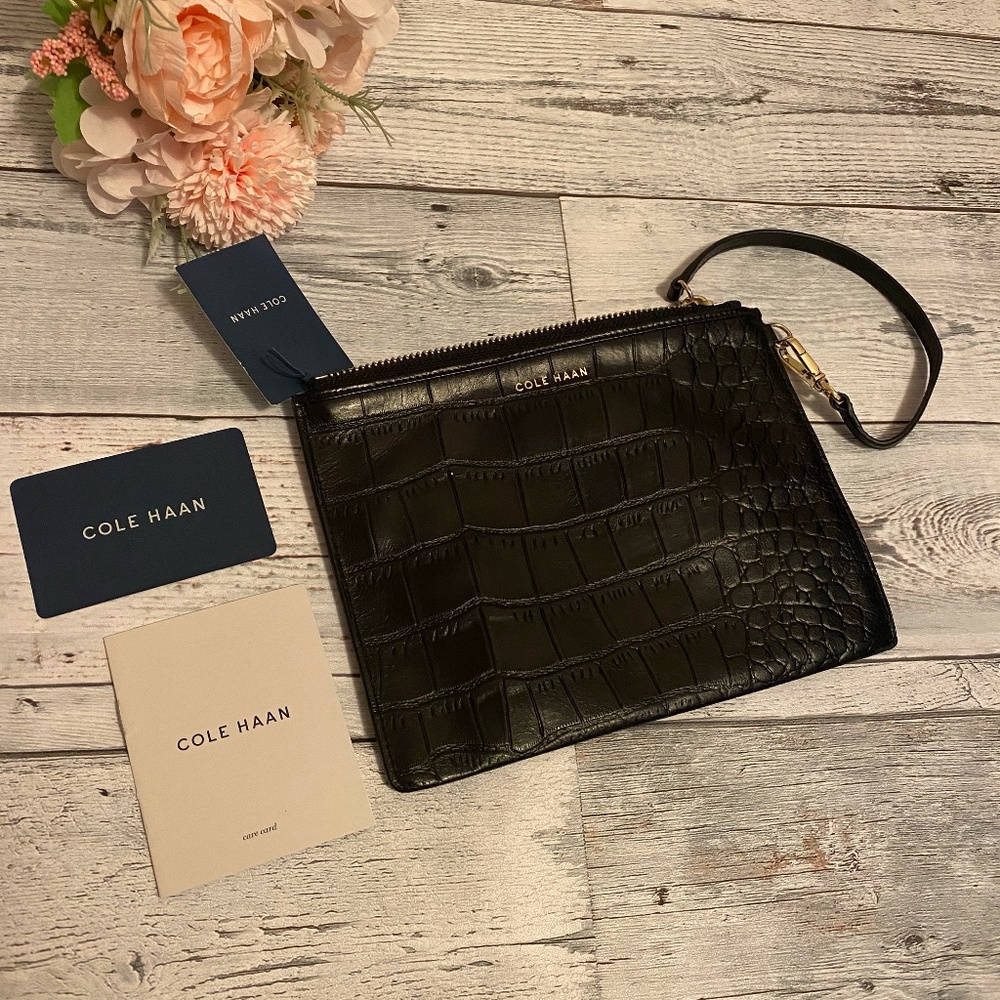 Cole Haan leather wristlet wallet
